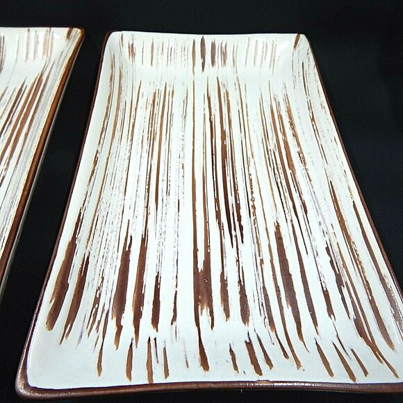 Pier 1 Suki Sushi Serving Set for 2 Plates Trays Dipping Bowls Chopstick Rests - Picture 3 of 9